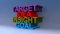Target idea insight goal on blue