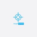 Target illustration of blue circle outline vector design icon Royalty Free Stock Photo