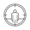 Target kill line icon vector illustration