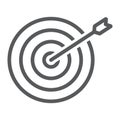 Target line icon, business and dartboard, success sign, vector graphics, a linear pattern on a white background, eps 10. Royalty Free Stock Photo