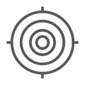 Target line icon, focus and goal, aim sign, vector graphics, a linear pattern on a white background. Royalty Free Stock Photo