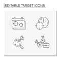 Target line icons set Royalty Free Stock Photo