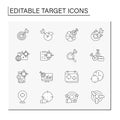 Target line icons set Royalty Free Stock Photo