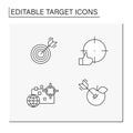 Target line icons set Royalty Free Stock Photo