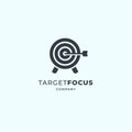 Target logo design. Dartboard and dart vector design. Target goal and arrow logotype