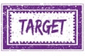 TARGET in magenta grunge square frame stamp