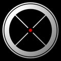 Target mark, crosshair, reticle icon with red dot