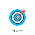 Target market concept icon, audience, focus group, crowdsourcing and crowdfunding, public relations, vector illustration