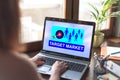 Target market concept on a laptop screen Royalty Free Stock Photo