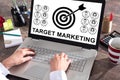 Target marketing concept on a laptop screen Royalty Free Stock Photo