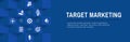 Target Marketing Icon Set and Web Header Banner with specific targeted persona