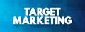 Target Marketing text quote, concept background Royalty Free Stock Photo