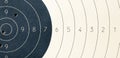 Target with numbers for shooting at a shooting range. A round target with a marked bull& x27;s-eye for shooting practice on Royalty Free Stock Photo
