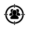 Target person icon, aim vector icon