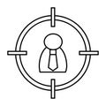 Target person icon, aim vector icon