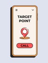 Target point app. Navigation application for mobile. Vector illustration Royalty Free Stock Photo