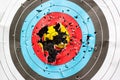 The target for practicing archery outdoors Royalty Free Stock Photo