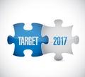target 2017 puzzle pieces illustration Royalty Free Stock Photo