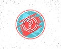 Target with Question mark line icon.