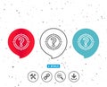 Target with Question mark line icon.