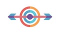 Target with Radiating Arrow, Symbolizing Impact and Spread, vector design Generative AI Royalty Free Stock Photo