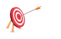 A target with red circles and an arrow stuck in the middle.