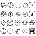 Target related icons: thin icon set, black and white kit.