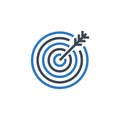Target related vector glyph icon.