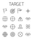 Target related vector icon set.