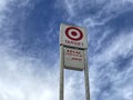 Target retail store tall street sign seen from interstate 20