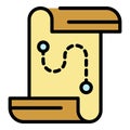 Target route icon color outline vector