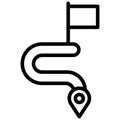Target route Isolated Vector icon which can easily modify or edit
