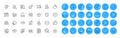 Target, Saving money and Cash back line icons pack. For web app. Color icon buttons. Vector