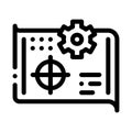 Target selection icon vector outline illustration