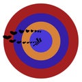 Target set with love arrow Royalty Free Stock Photo