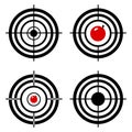 Target. 4 target shapes with a red apple in the center illustration Royalty Free Stock Photo