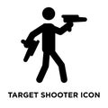 Target Shooter icon vector isolated on white background, logo co