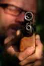Target shooting with air gun Royalty Free Stock Photo