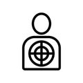 Target for shooting the vector icon. Isolated contour symbol illustration