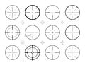 Target, sight sniper set of icons. Hunting, rifle scope, crosshair symbol. Vector illustration