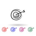 Target sketch style multi color icon. Simple thin line, outline vector of banking icons for ui and ux, website or mobile Royalty Free Stock Photo