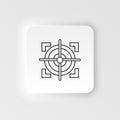 Target, sniper, objective neumorphic style vector icon. Neumorphism style. Target sniper objective neumorphic style