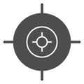Target solid icon. Aim focus goal, crosshair symbol, glyph style pictogram on white background. Military or warfare sign