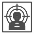 Target solid icon. Shooting target vector illustration isolated on white. Aim glyph style design, designed for web and