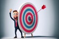 On Target: Success Achieved with Precision and Confidence.Generative Ai Royalty Free Stock Photo