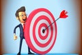 On Target: Success Achieved with Precision and Confidence.Generative Ai Royalty Free Stock Photo