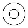 Target symbol isolated on white. Accuracy, target, aiming concept icon. Royalty Free Stock Photo