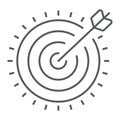 Target thin line icon, development and business