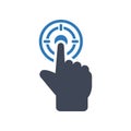 Target touch icon. hand click