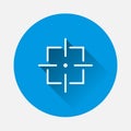 Target vector icon on blue background. Flat image symbol of the Royalty Free Stock Photo
